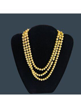 Faux Pearl Flapper Necklace Vintage  Beads Knotted 56 inch